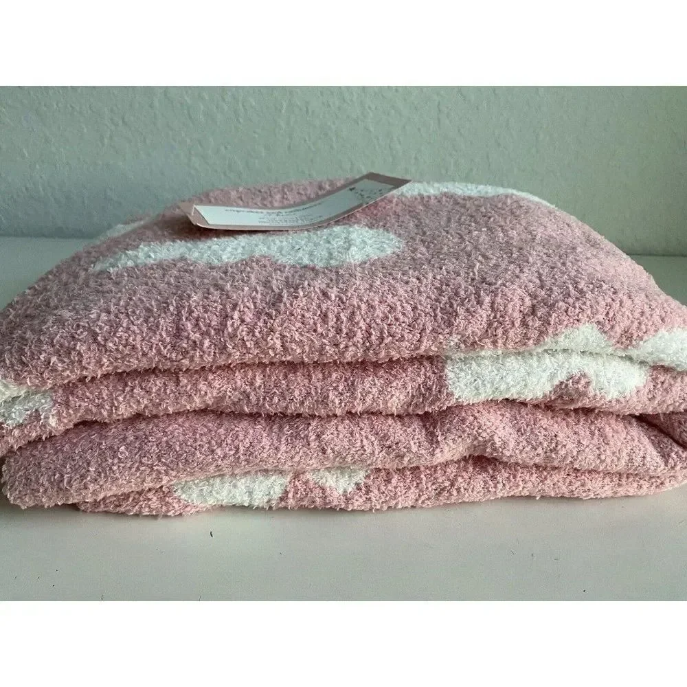 Cupcakes And Cashmere Christmas Snowman Pink Blanket‎ Throw Soft 50X70” NEW